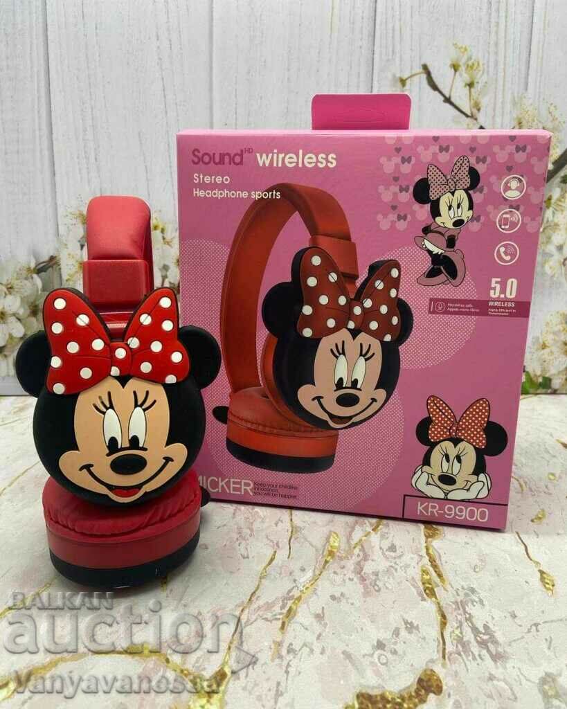 Căști wireless pentru fete și băieți Mickey și Minnie Mouse