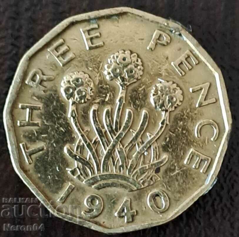 3 pence 1940 Marea Britanie