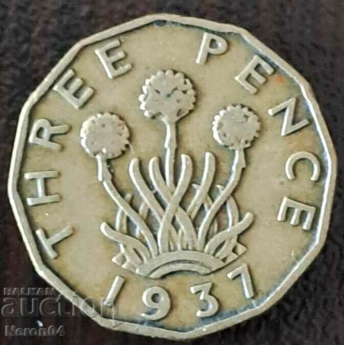 3 pence 1937 Marea Britanie