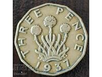 3 пенса 1937, Великобритания