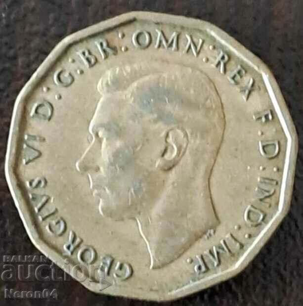 3 pence 1943 Great Britain with price 1.99 BGN | € 1.02