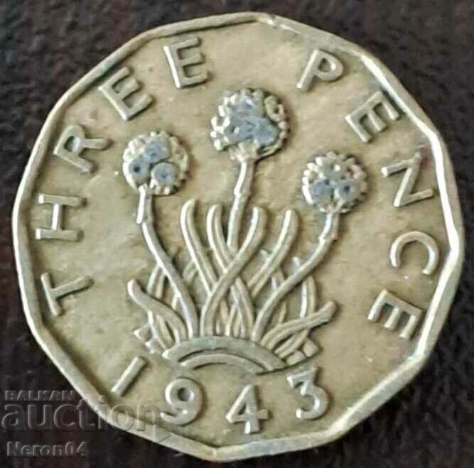 3 πένες 1943 Μεγάλη Βρετανία