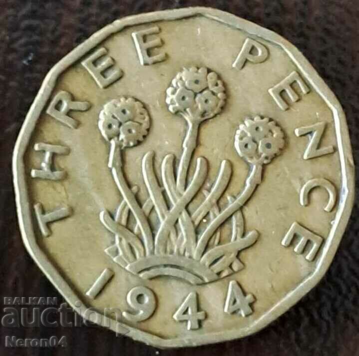 3 pence 1944 Marea Britanie