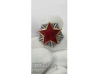 Югославска червена звезда знак, кокарда с емайл