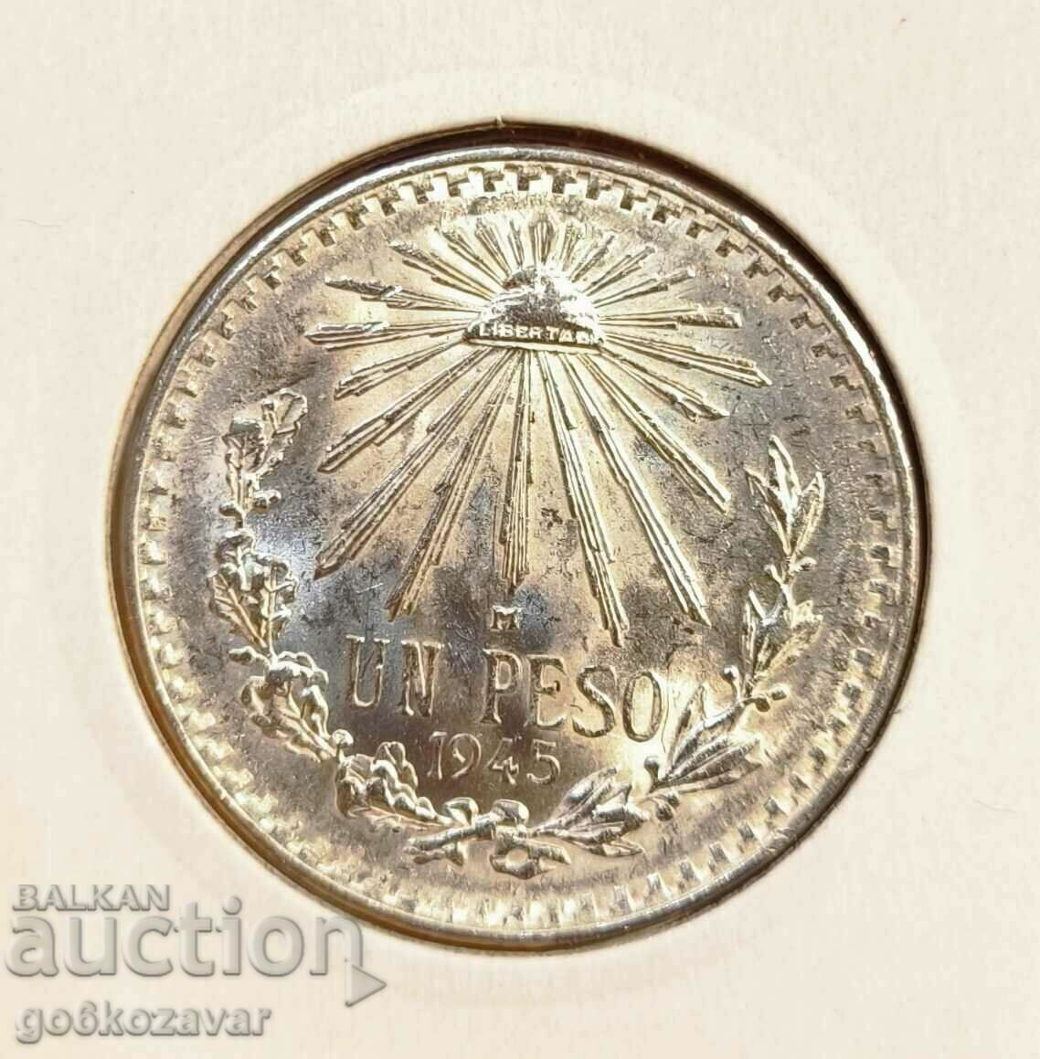 Mexico 1 peso 1945 Silver! UNC!