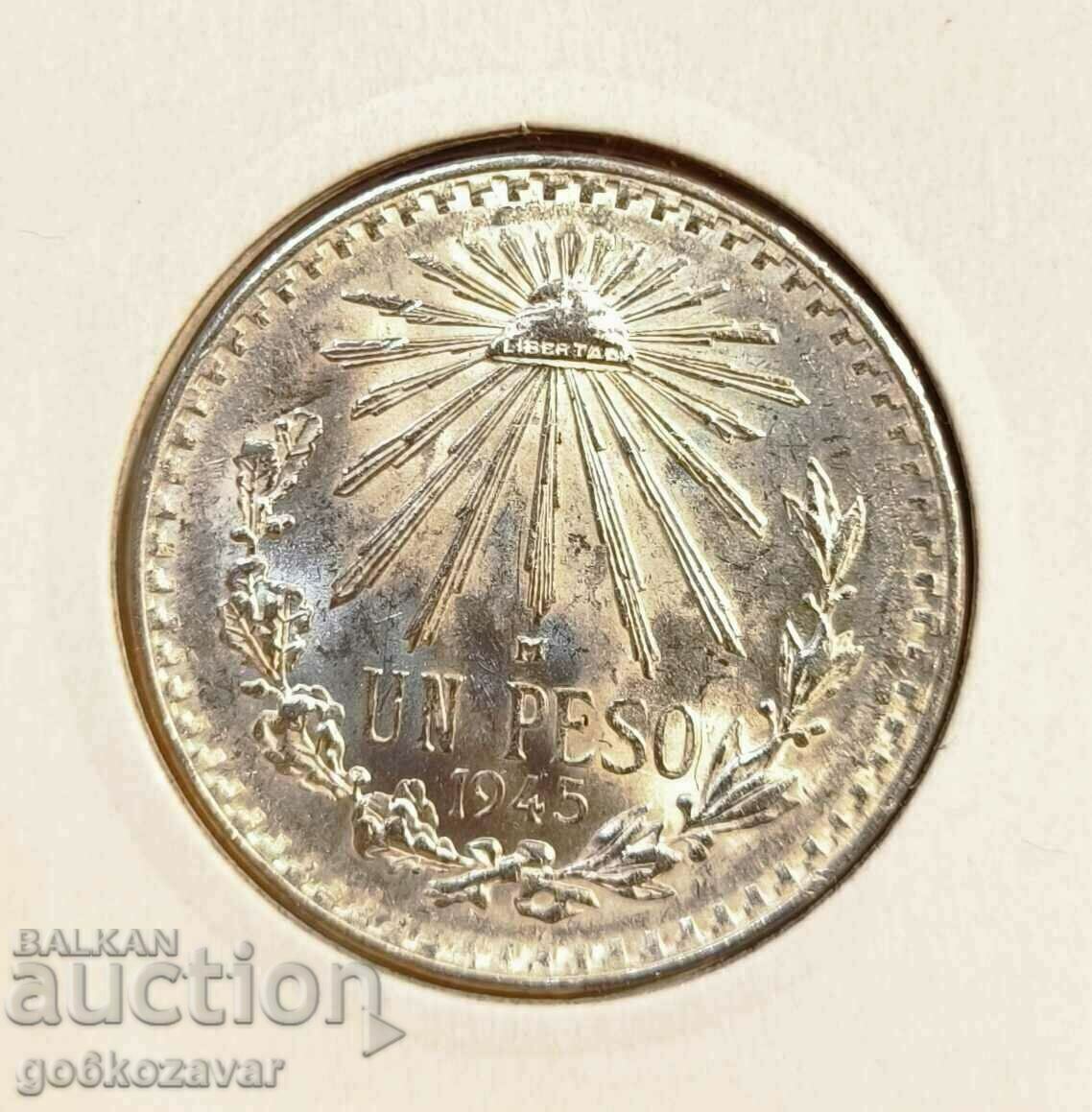 Mexico 1 peso 1945 Silver! UNC! Mexico 1 peso 1945 Silver! UNC!
