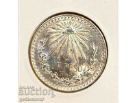 Мексико 1 песо 1945г Сребро ! UNC !