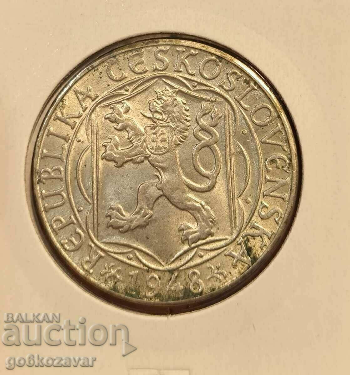 Чехословакия 100 крони 1948г Сребро UNC ! с цена € 36.00 | 70.41 лв.