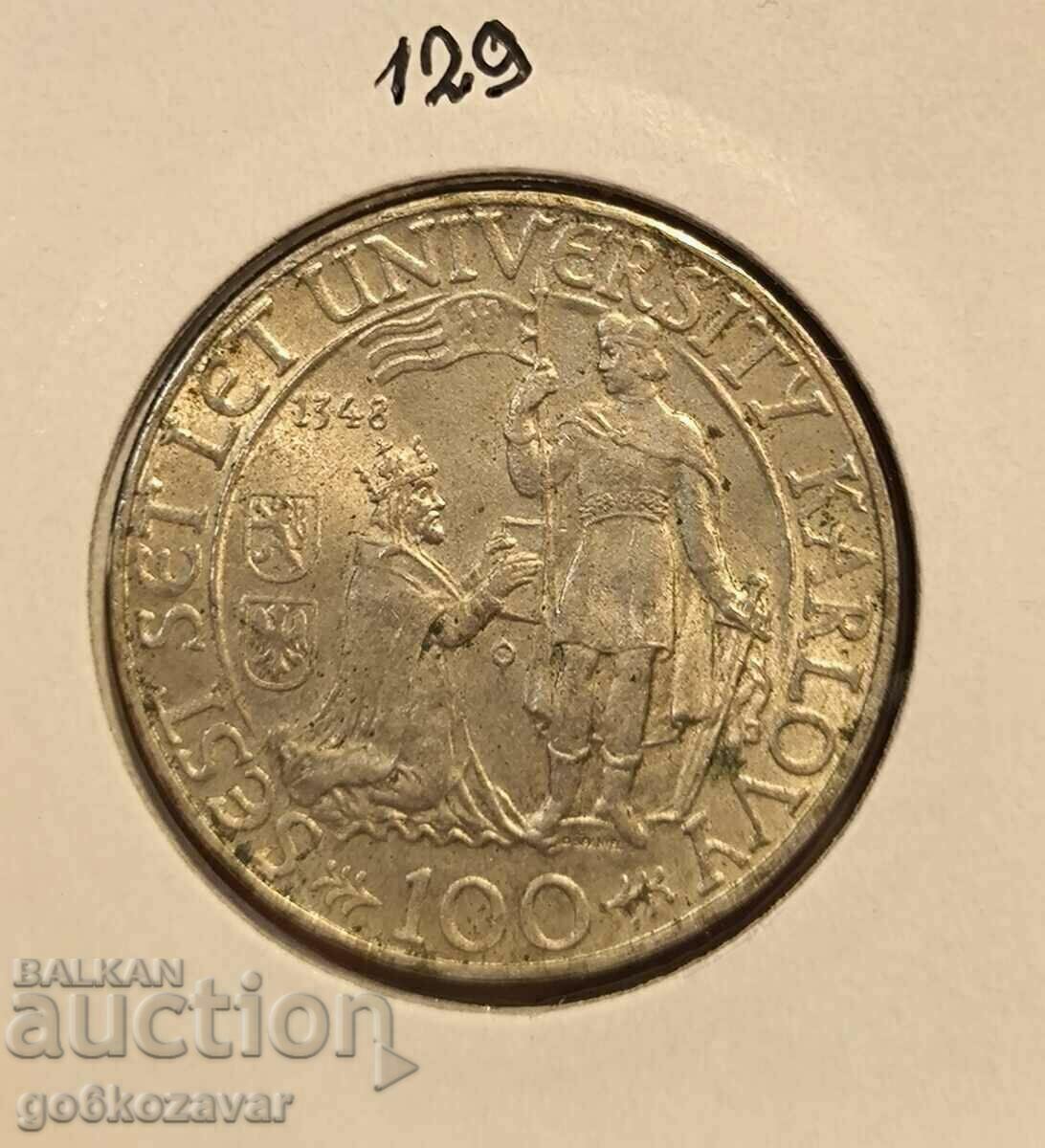 Czechoslovakia 100 kroner 1948 Silver UNC !