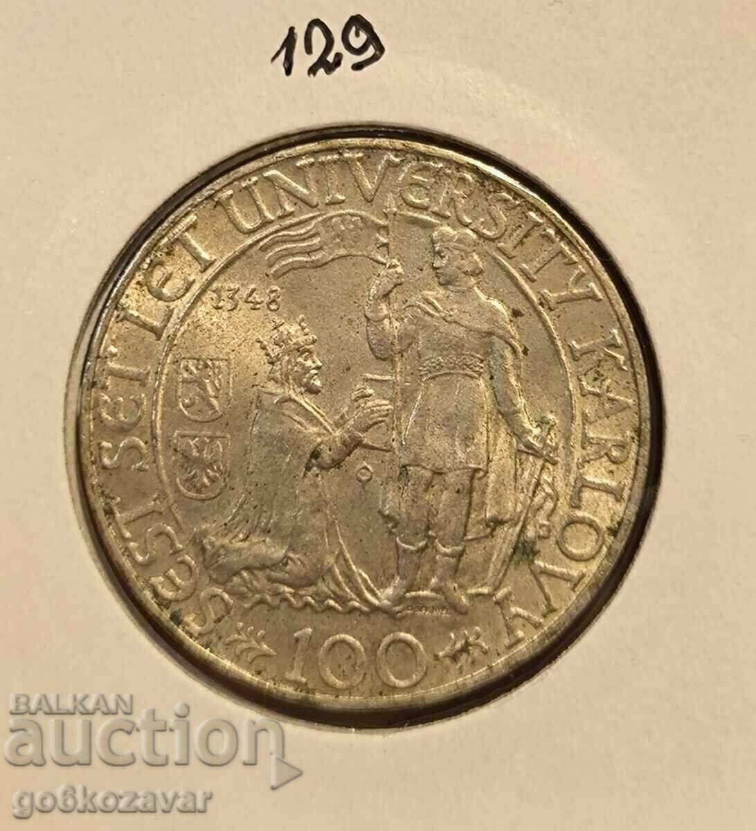 Cehoslovacia 100 de coroane 1948 Argint UNC !