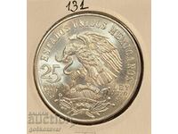 Mexico 25 pesos 1968 Silver! UNC!