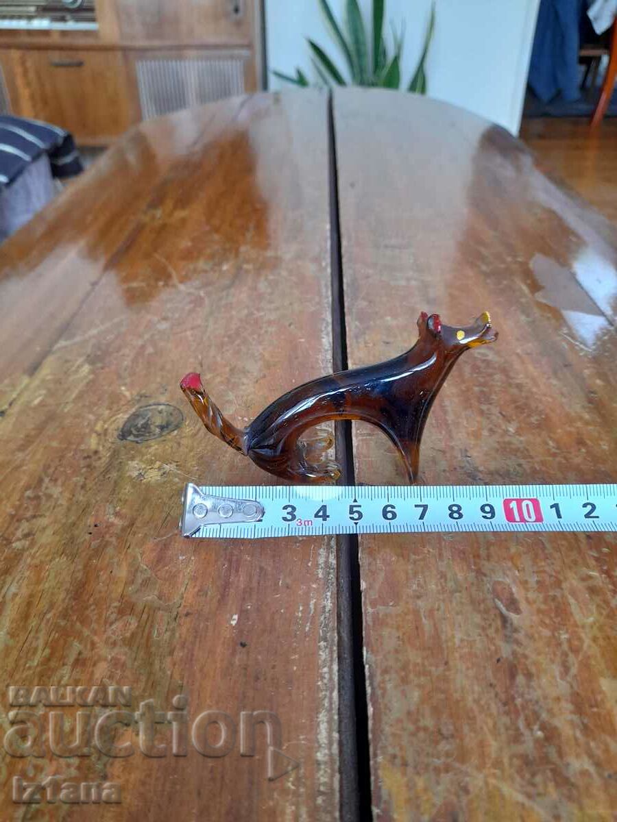 Auction Old glass figure, Dog figure Auction Old glass figure, Dog figure