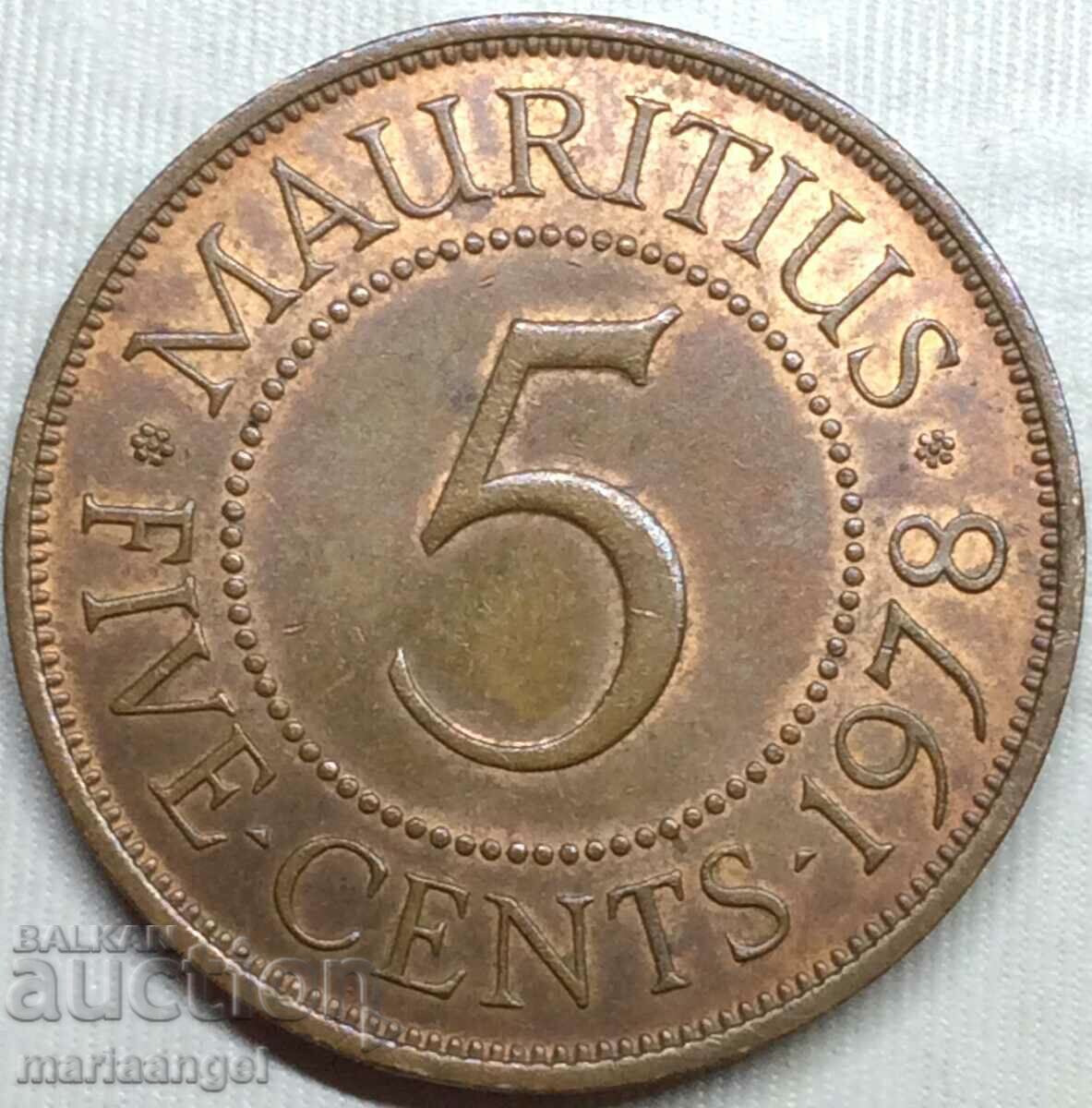 5 цента 1978 Мавриций Елизабет II 28мм