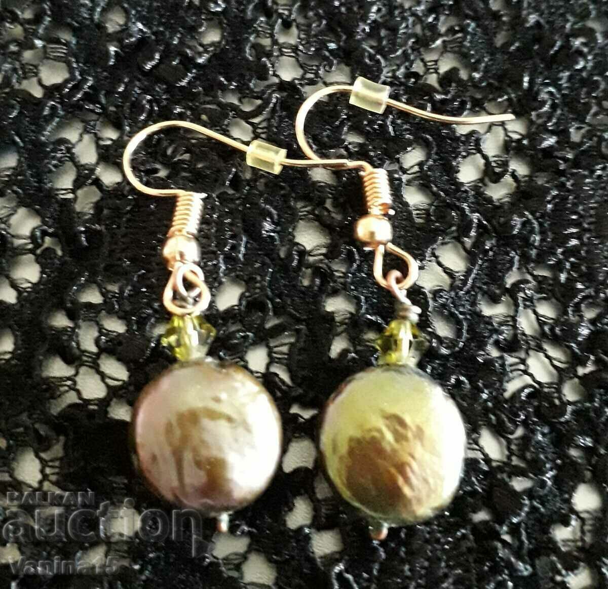 Auction  Imported Natural Pearl Coin Earrings
