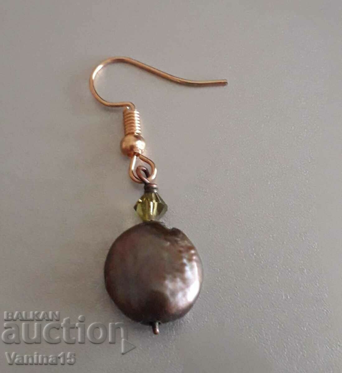 Imported Natural Pearl Coin Earrings - 5