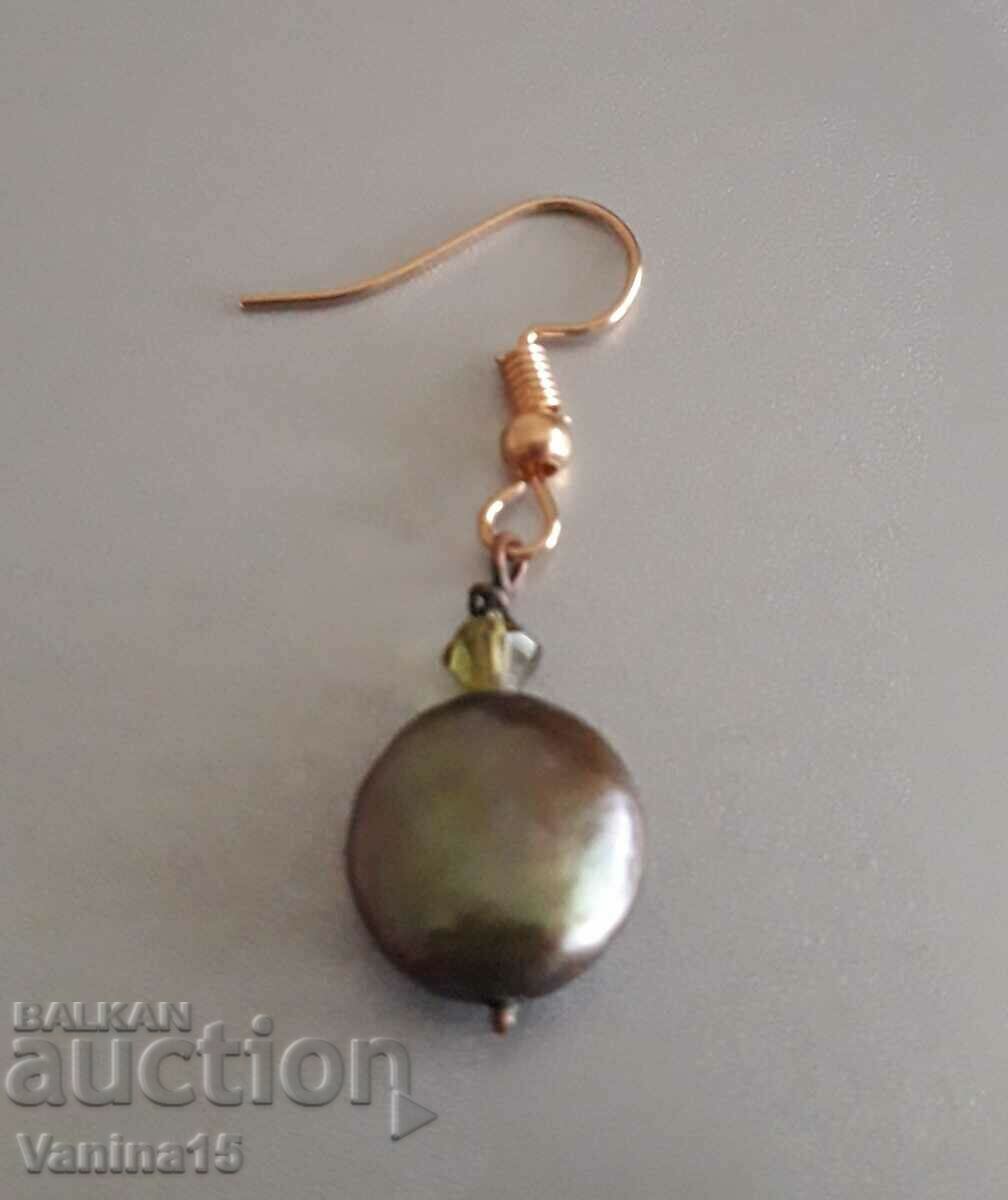 Imported Natural Pearl Coin Earrings - 6