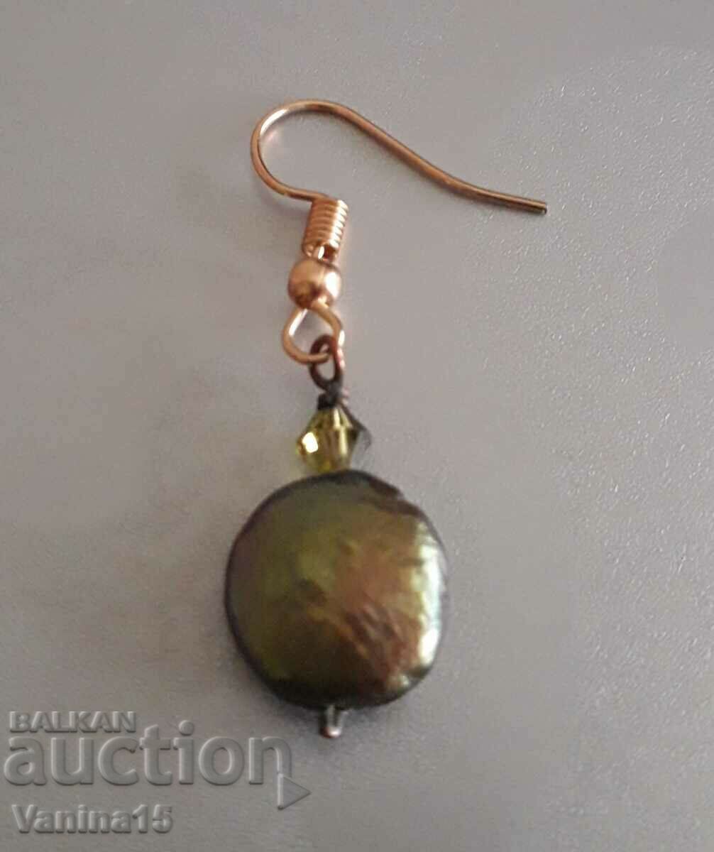 Imported Natural Pearl Coin Earrings - 7