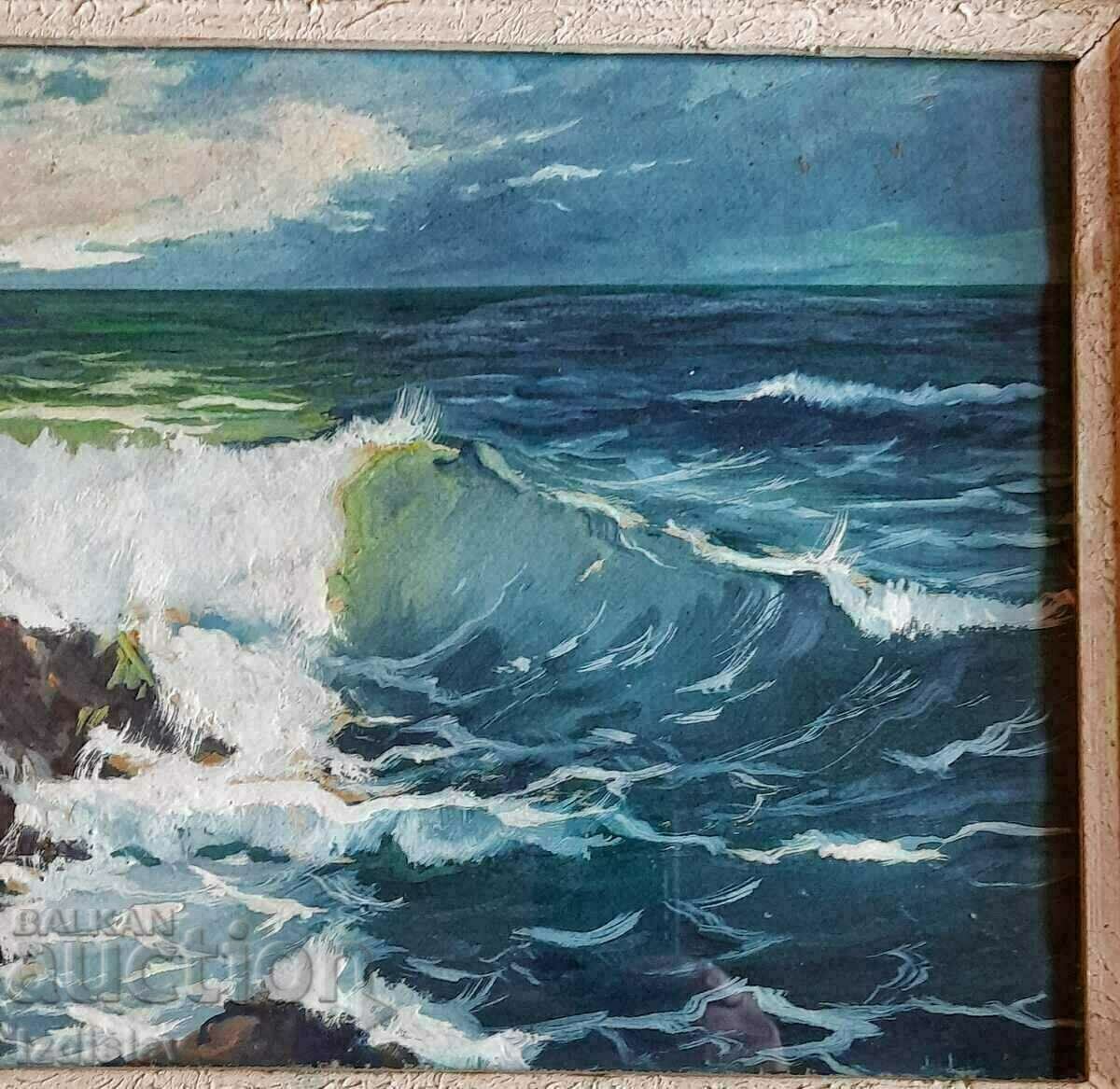 Old seascape by artist Petar Petrov, 1974 - 6 Old seascape by artist Petar Petrov, 1974 - 6