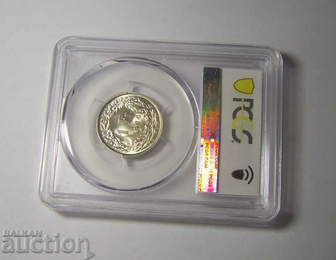 Switzerland 1 Franc 1964 MS67 PCGS with price 180.00 BGN | € 92.03 Switzerland 1 Franc 1964 MS67 PCGS with price 180.00 BGN | € 92.03