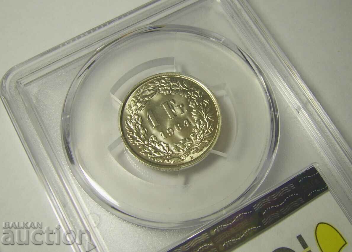 Switzerland 2 x 1 Franc 1964 MS67 PCGS - 5 Switzerland 2 x 1 Franc 1964 MS67 PCGS - 5