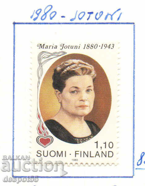 1980. Finland. 100 years of birth of Maria Yotuni, writer.