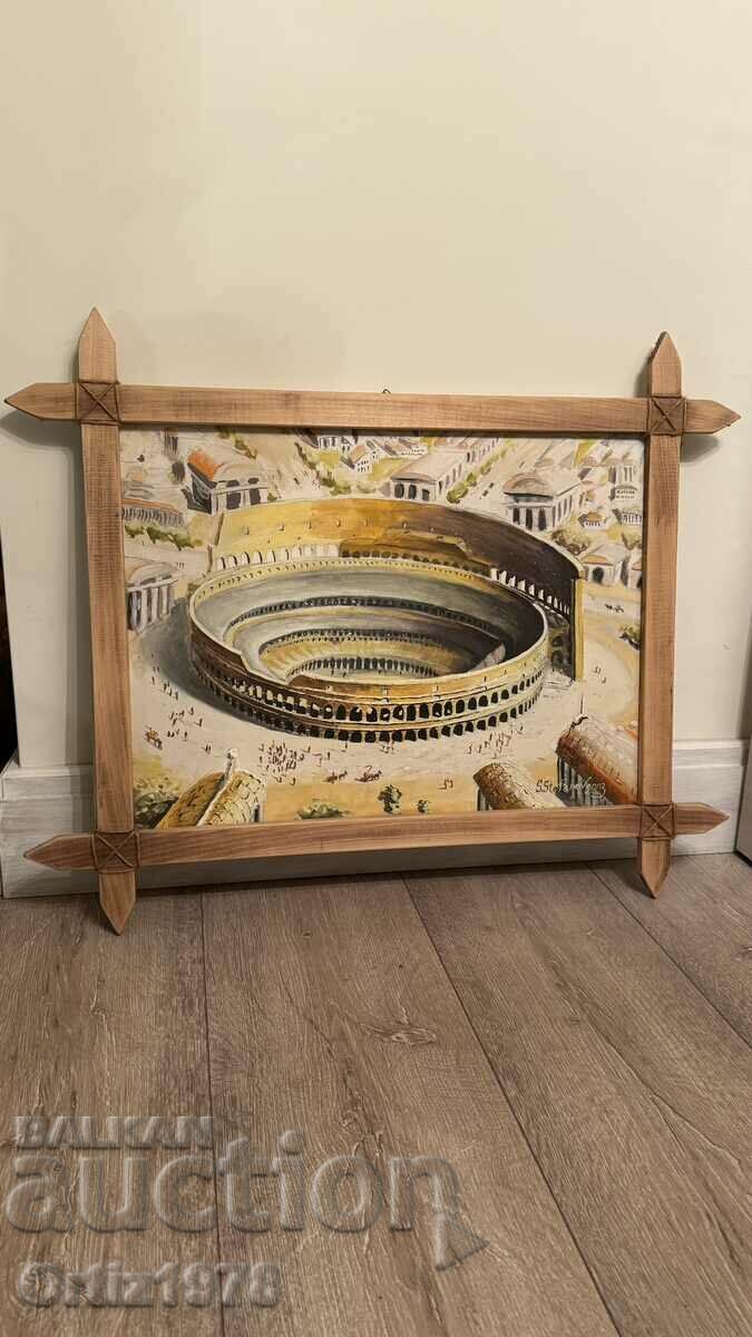 Large painting, oil, canvas, S. Stefanov – "Coliseum" with price 320.00 BGN | € 163.61 Large painting, oil, canvas, S. Stefanov – "Coliseum" with price 320.00 BGN | € 163.61