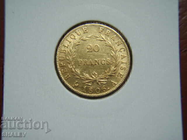 Licitație 20 franci 1806 A Franța - XF/AU (aur)