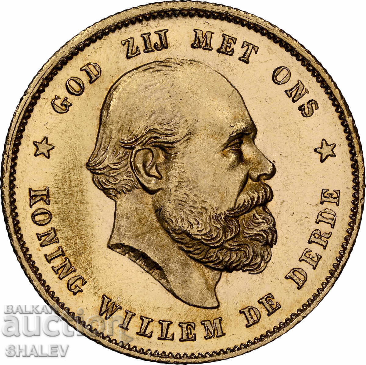 Δημοπρασία 10 Gulden 1880 Ολλανδία - MS65 NGC (Χρυσός)