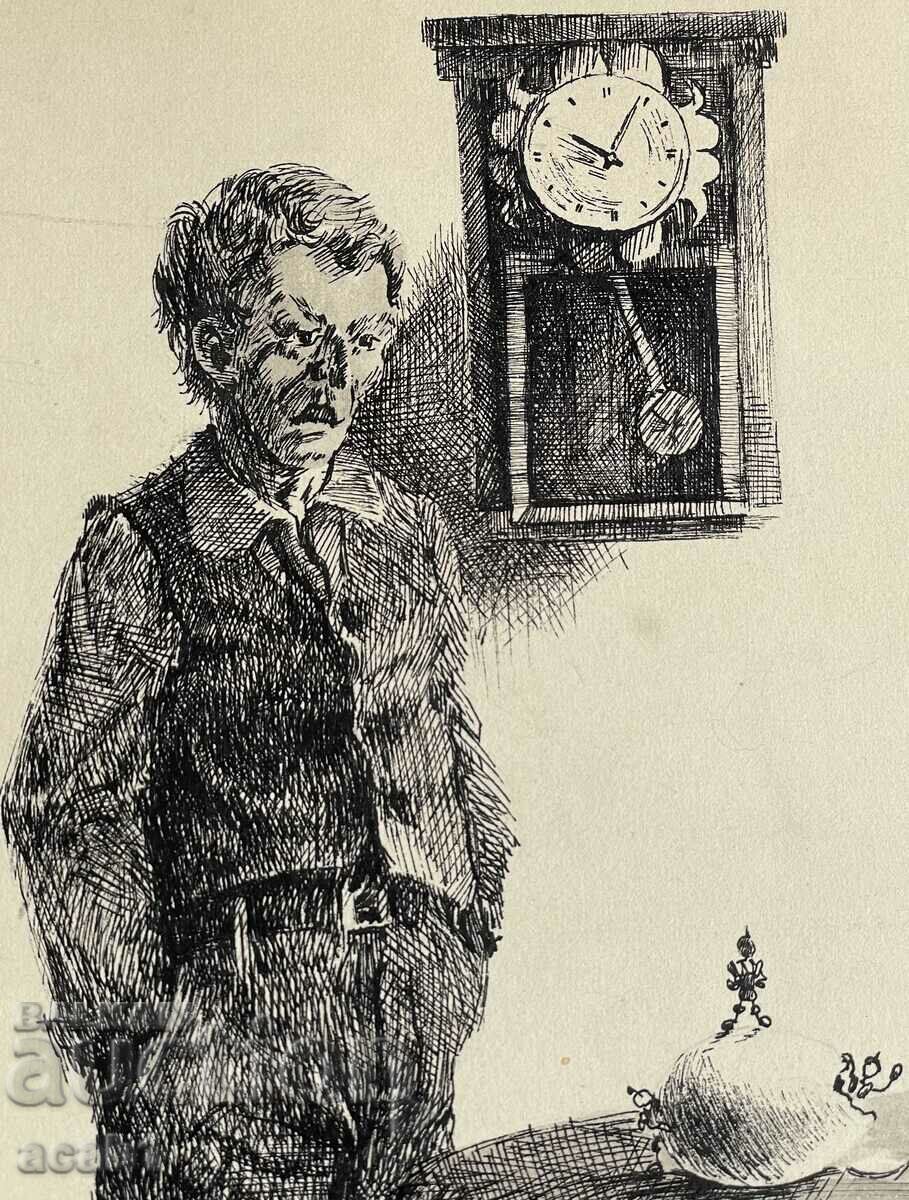 The man and the wall clock with price 34.99 BGN | € 17.89 The man and the wall clock with price 34.99 BGN | € 17.89