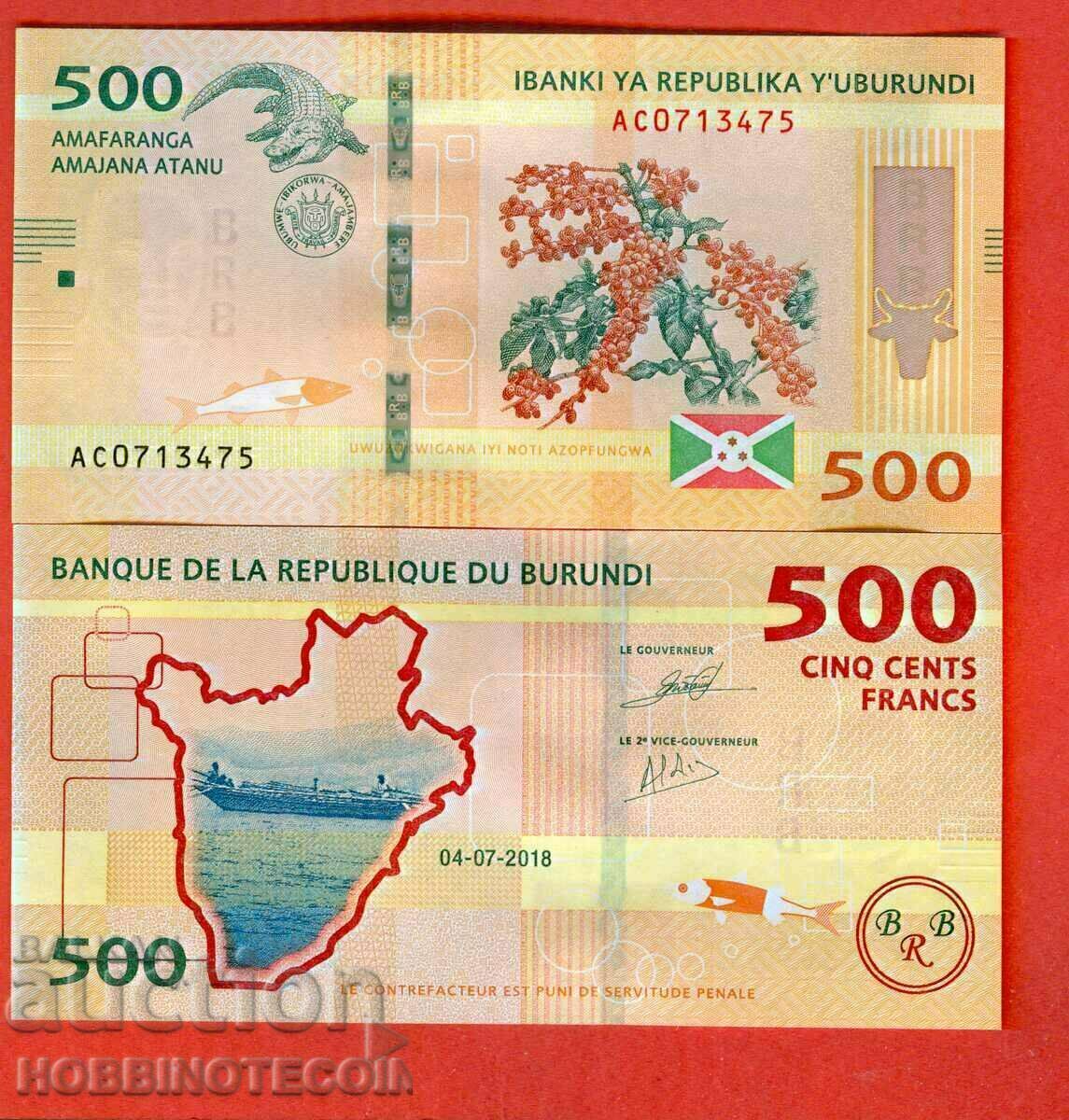 BURUNDI BURUNDI 500 Franc emisiune 2018 NOU UNC