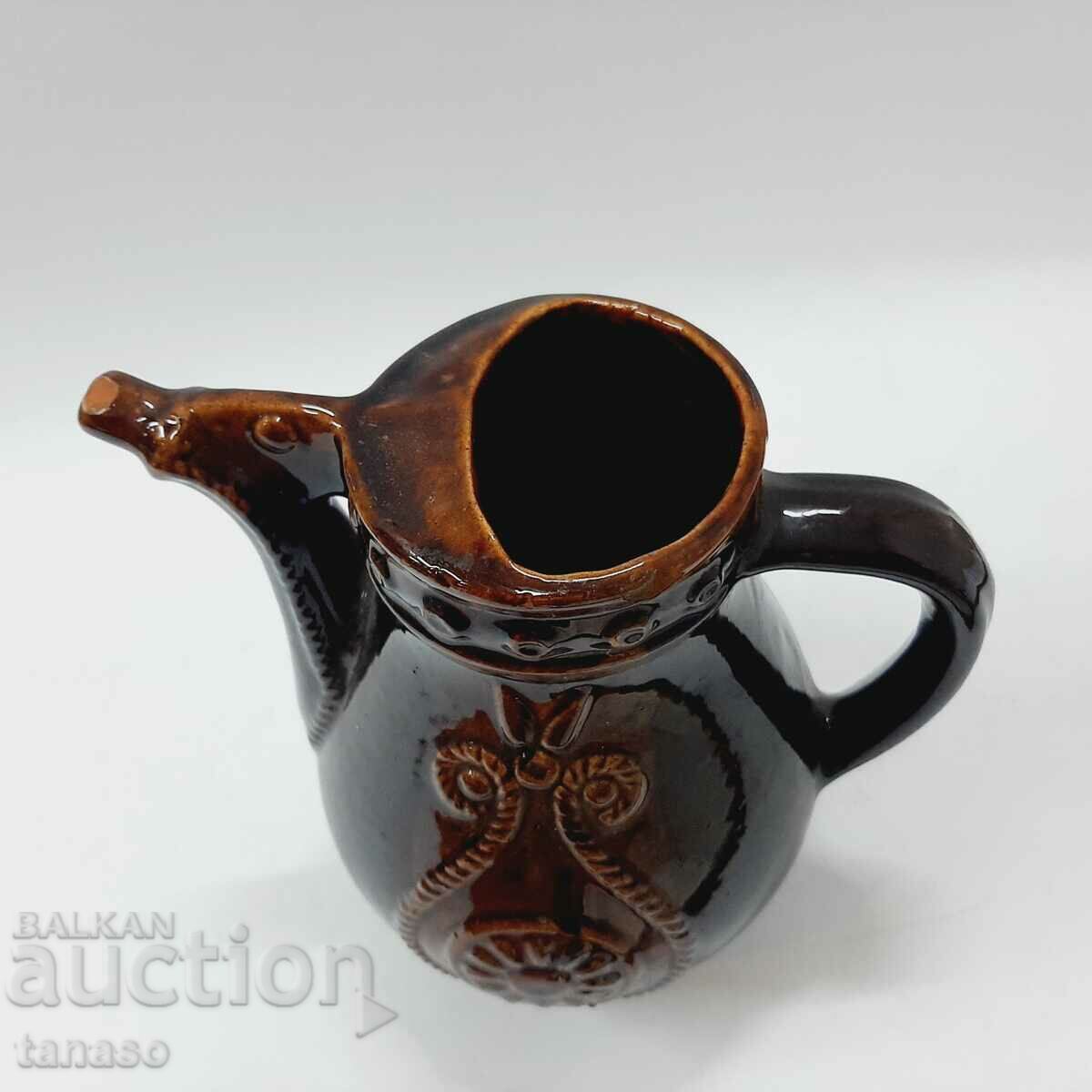 Old ceramic jug, decorated (13.5) - 5