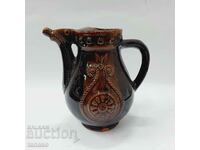 Стара керамична кана, декорирана(13.5)
