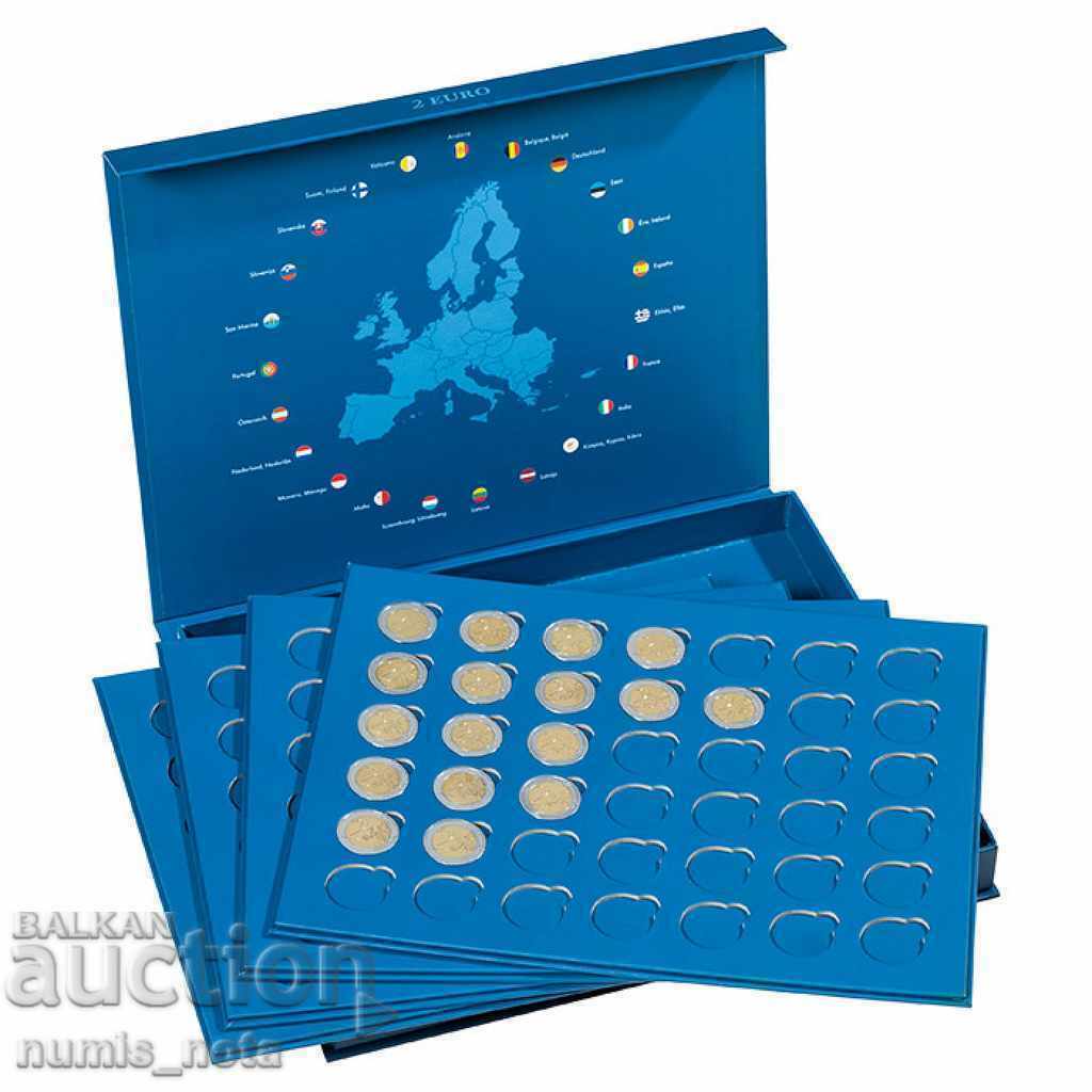Cutie PRESSO pentru monede de 2 euro cu 4 planse - pentru 168 buc.