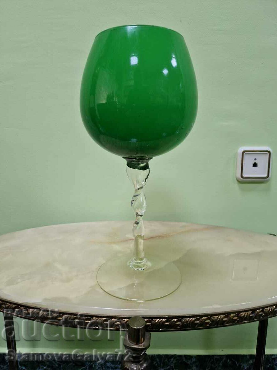 Unique large antique crystal glass