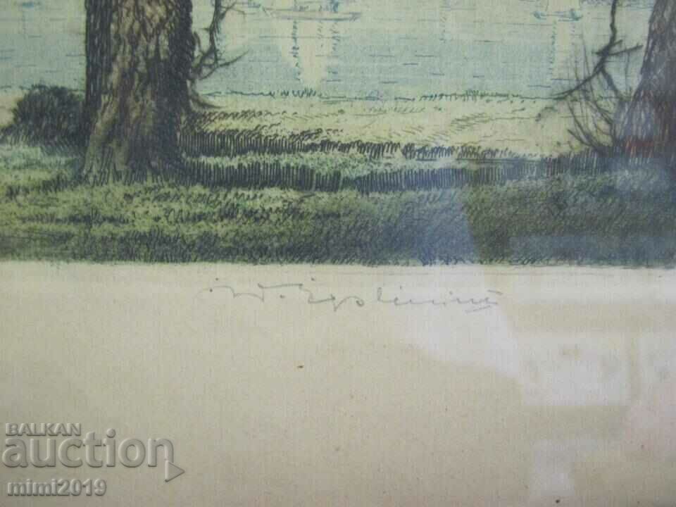 Delivery of Old Painting Intaglio Signed by the Author Delivery of Old Painting Intaglio Signed by the Author