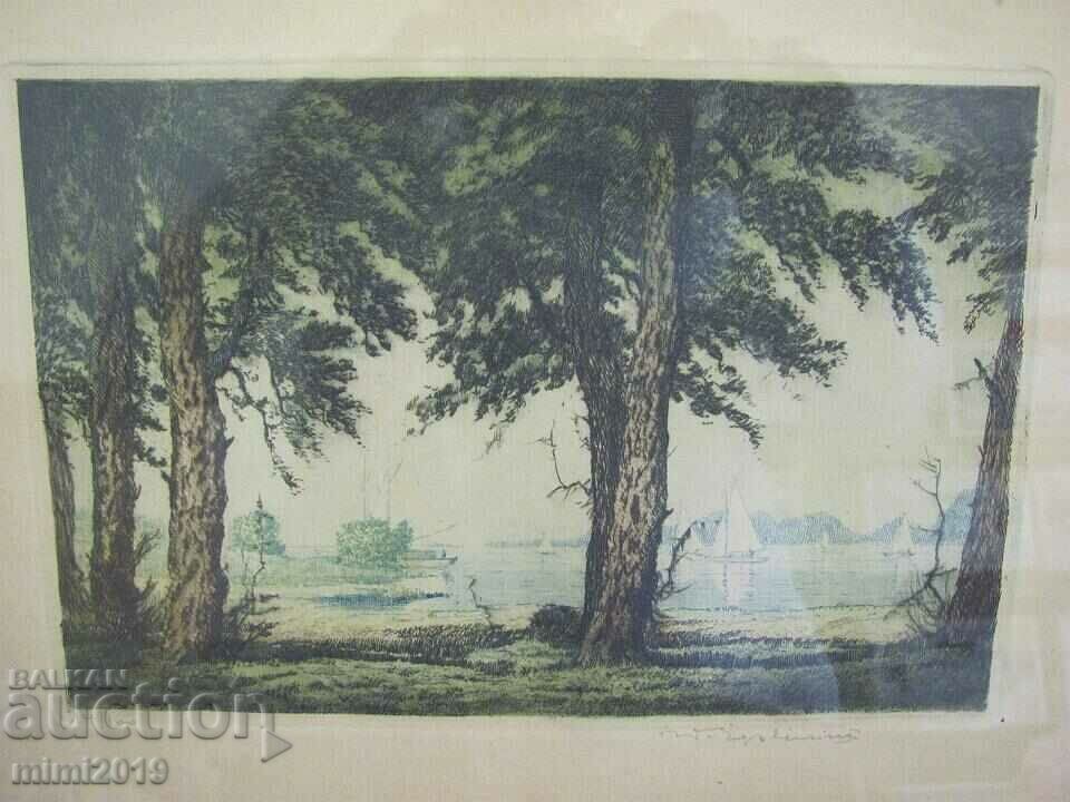 Old Painting Intaglio Signed by the Author - 5 Old Painting Intaglio Signed by the Author - 5