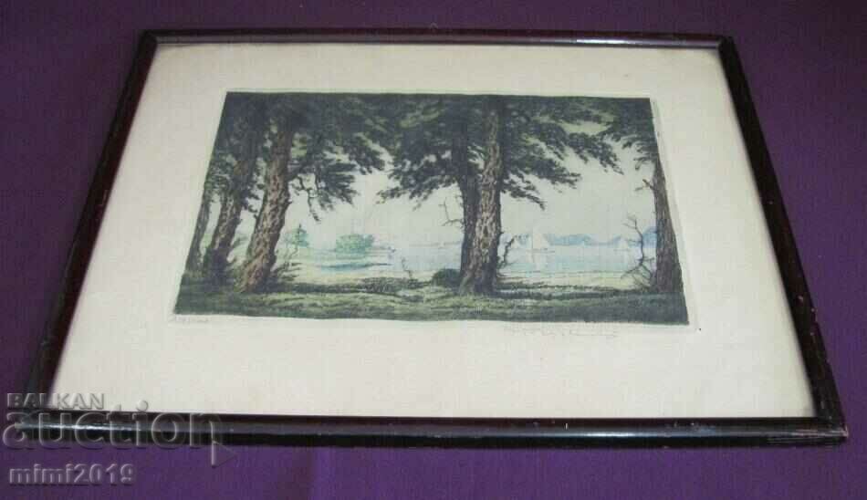 Old Painting Intaglio Signed by the Author - 6 Old Painting Intaglio Signed by the Author - 6