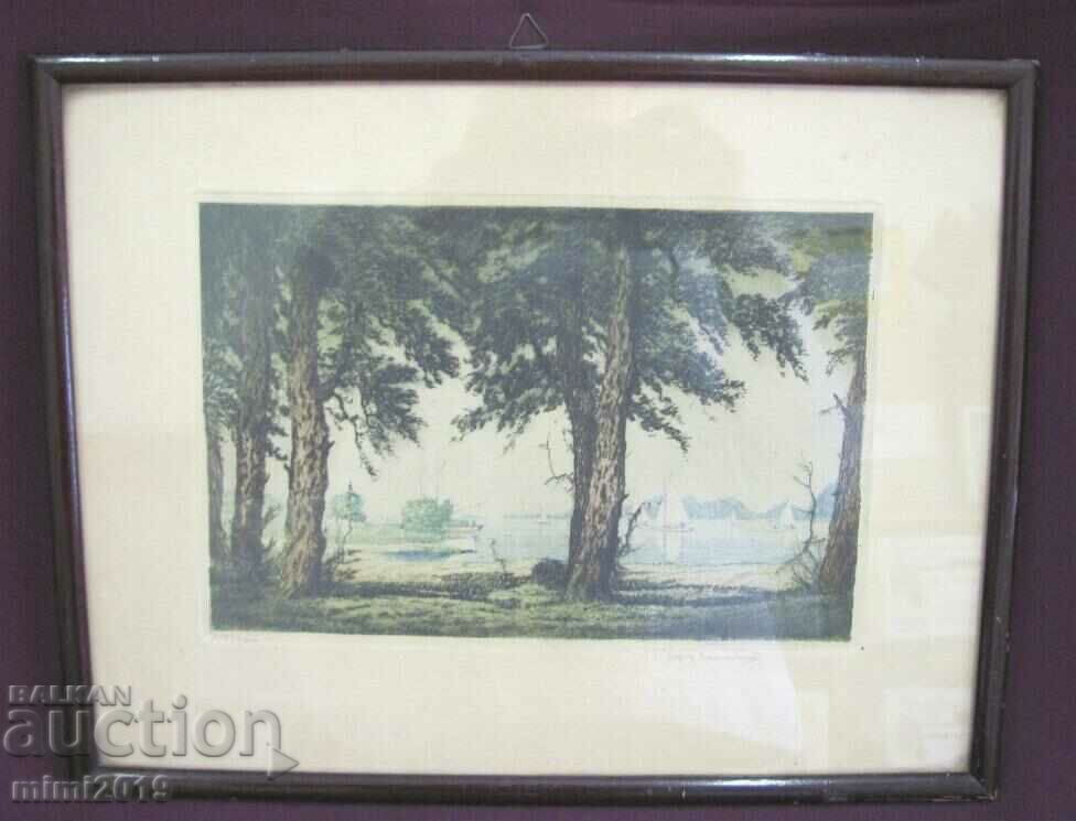 Old Painting Intaglio Signed by the Author