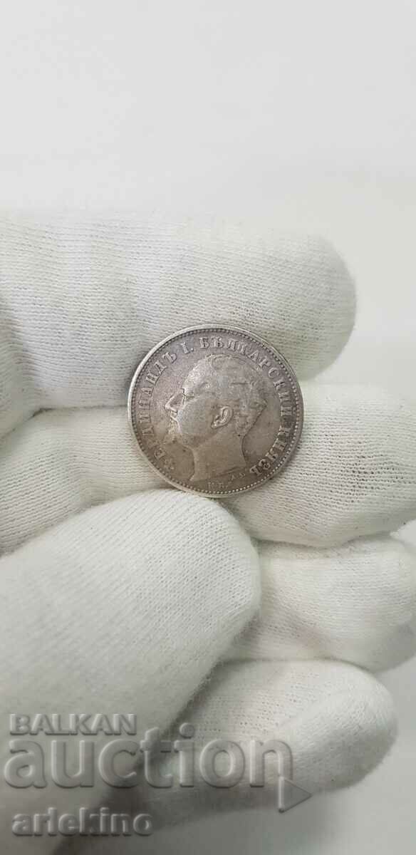 Princely silver coin 1 lev 1894 - 7 Princely silver coin 1 lev 1894 - 7