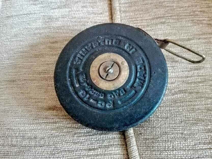 Παλιά δερμάτινη μεζούρα, μεζούρα με μεταλλική ταινία 10 m (10,3) - 5 Παλιά δερμάτινη μεζούρα, μεζούρα με μεταλλική ταινία 10 m (10,3) - 5