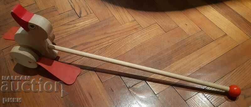 Wooden push toy - duck with price 5.00 BGN | € 2.56