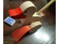 Wooden push toy - duck