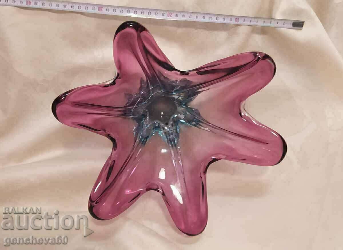 STAR Designer crystal fruit bowl Murano 70s with price € 60.00 | 117.35 BGN