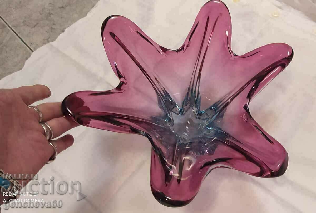 STAR Designer crystal fruit bowl Murano 70s - 5