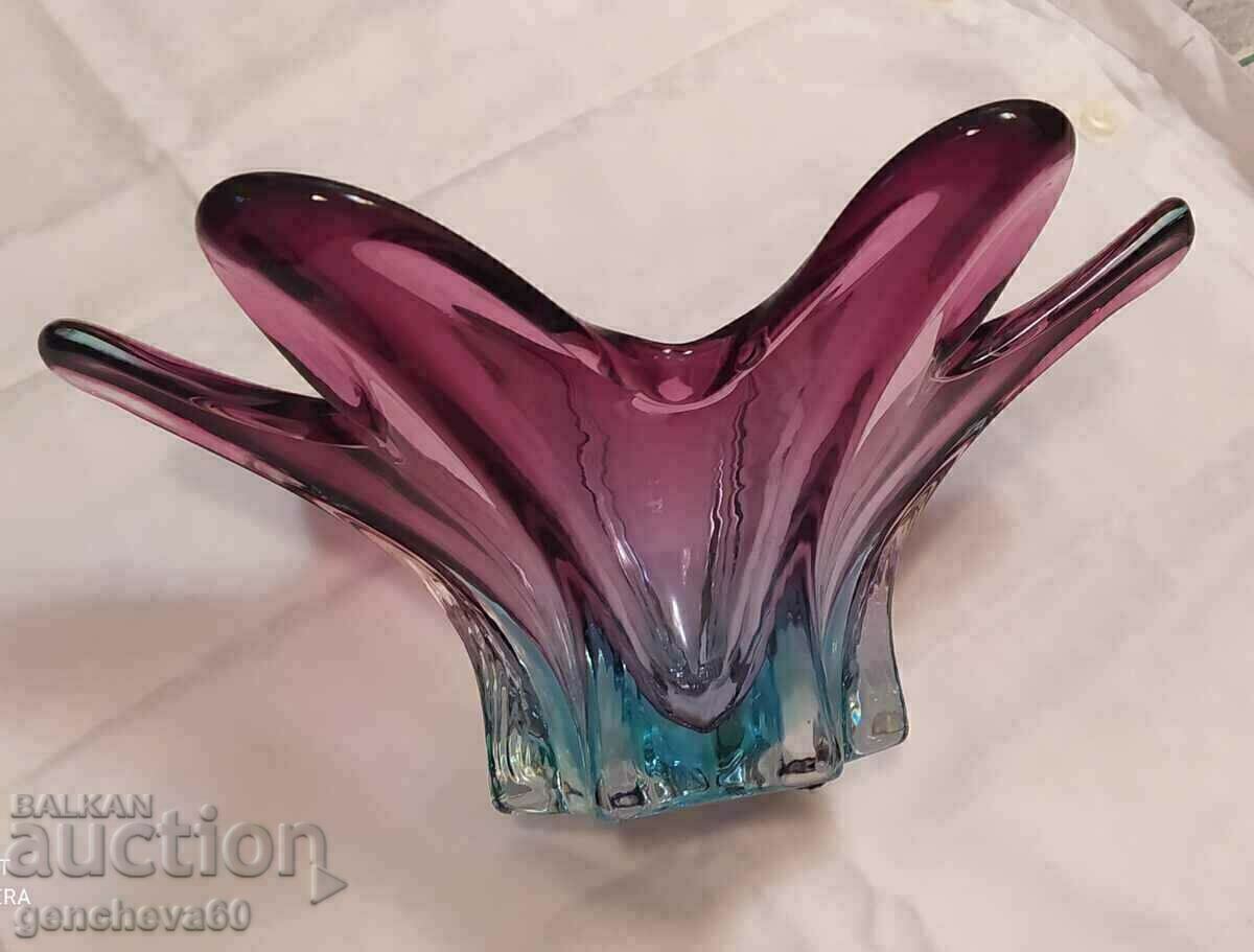 Murano designer crystal fruit bowl 70s - 6