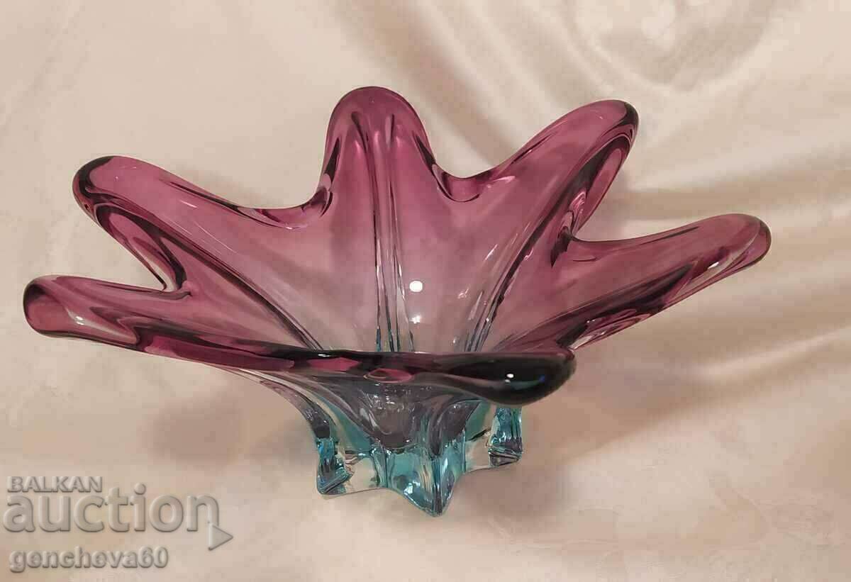 Murano designer crystal fruit bowl 70s - 7
