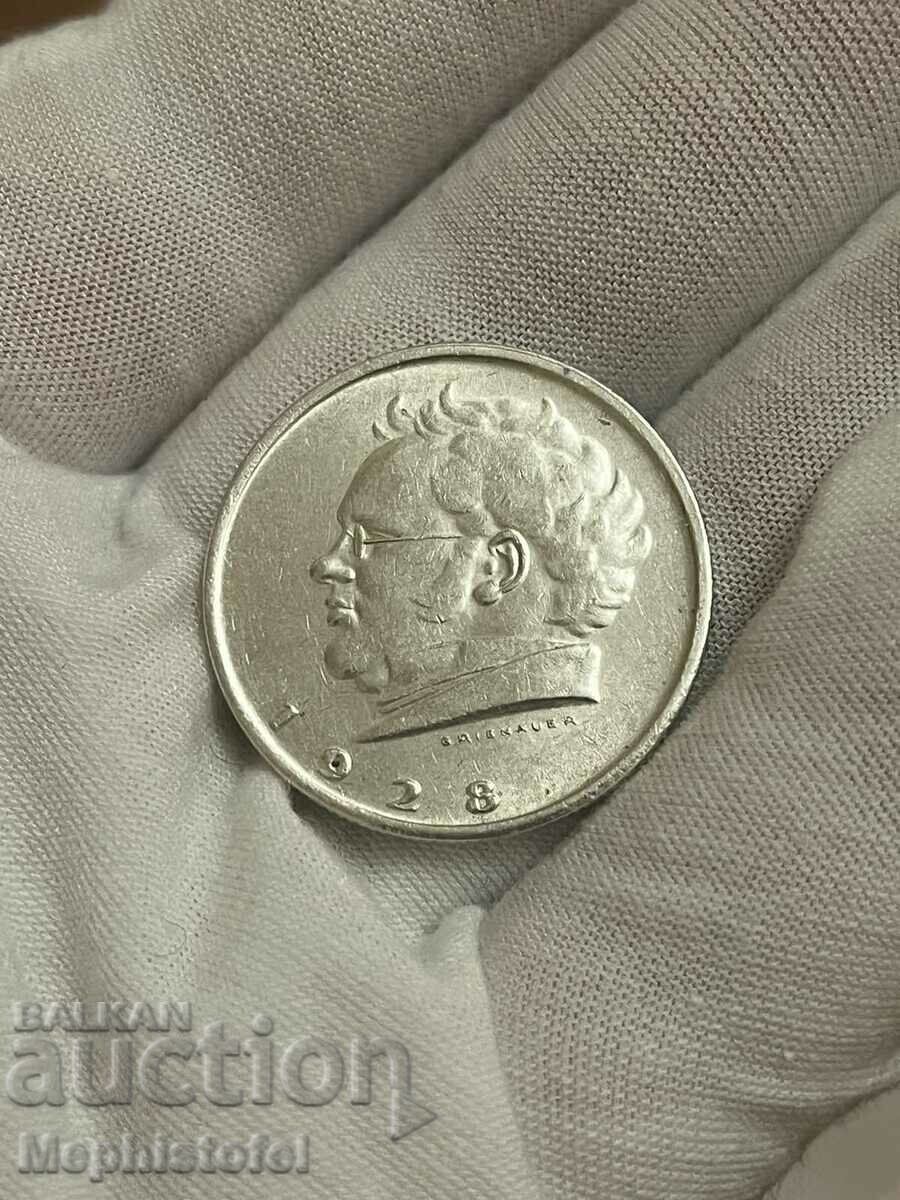 Auction 2 Shillings 1928, Austria - silver coin Auction 2 Shillings 1928, Austria - silver coin