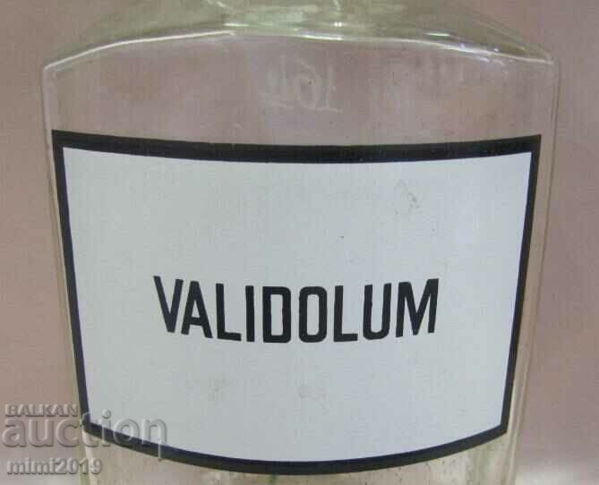 Δημοπρασία Φιάλη φαρμακείου Vintich 19ου αιώνα με Εμαγιέ Ετικέτα-VALIDOLUM Δημοπρασία Φιάλη φαρμακείου Vintich 19ου αιώνα με Εμαγιέ Ετικέτα-VALIDOLUM