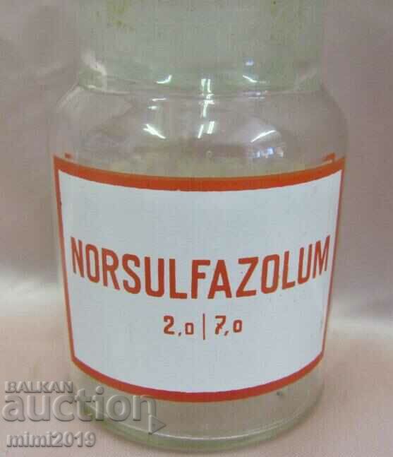 19th century Vintich Apothecary Bottle Enameled Label-NORSULFAZOLUM with price 42.00 BGN | € 21.47