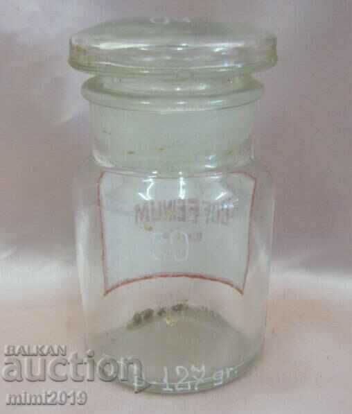 19th century Vintich Apothecary Bottle Enameled Label-NORSULFAZOLUM - 7